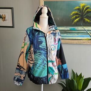 Members Only Jacket Jean Michael Basquiat Edition Size Small Multi Color Hoodie